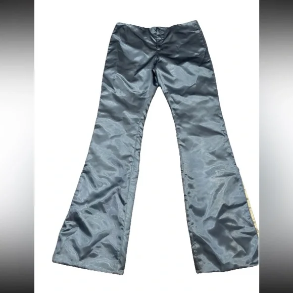 Acne Studios Satin Trousers In Azure Blue 48